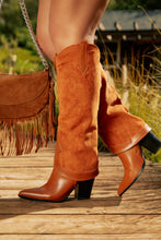 Load image into Gallery viewer, Jolene Knee High Block Heel Boots - Brown
