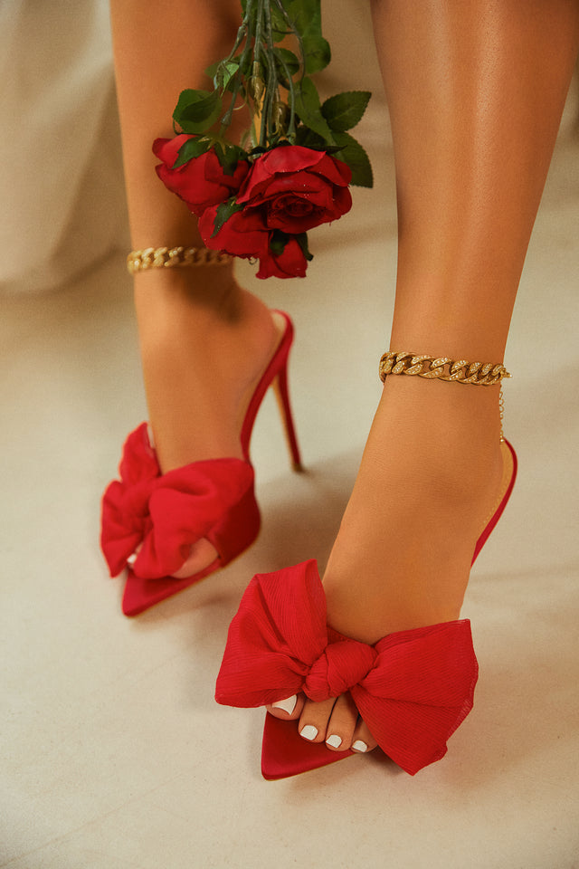 Load image into Gallery viewer, Red High Heel Mules
