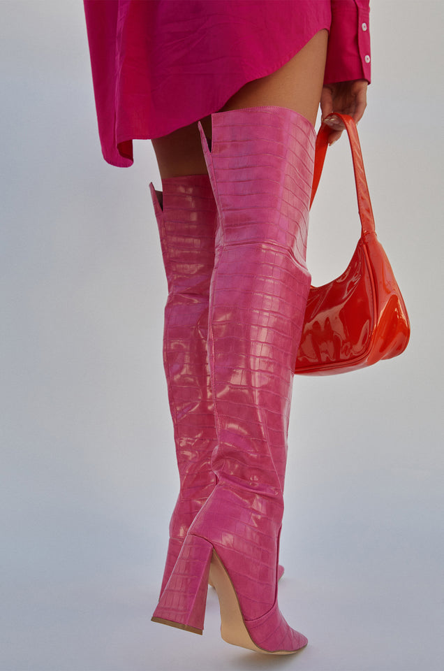 Load image into Gallery viewer, Pink Croc Boots
