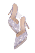 Load image into Gallery viewer, Lavender Embellished Slip On Heels
