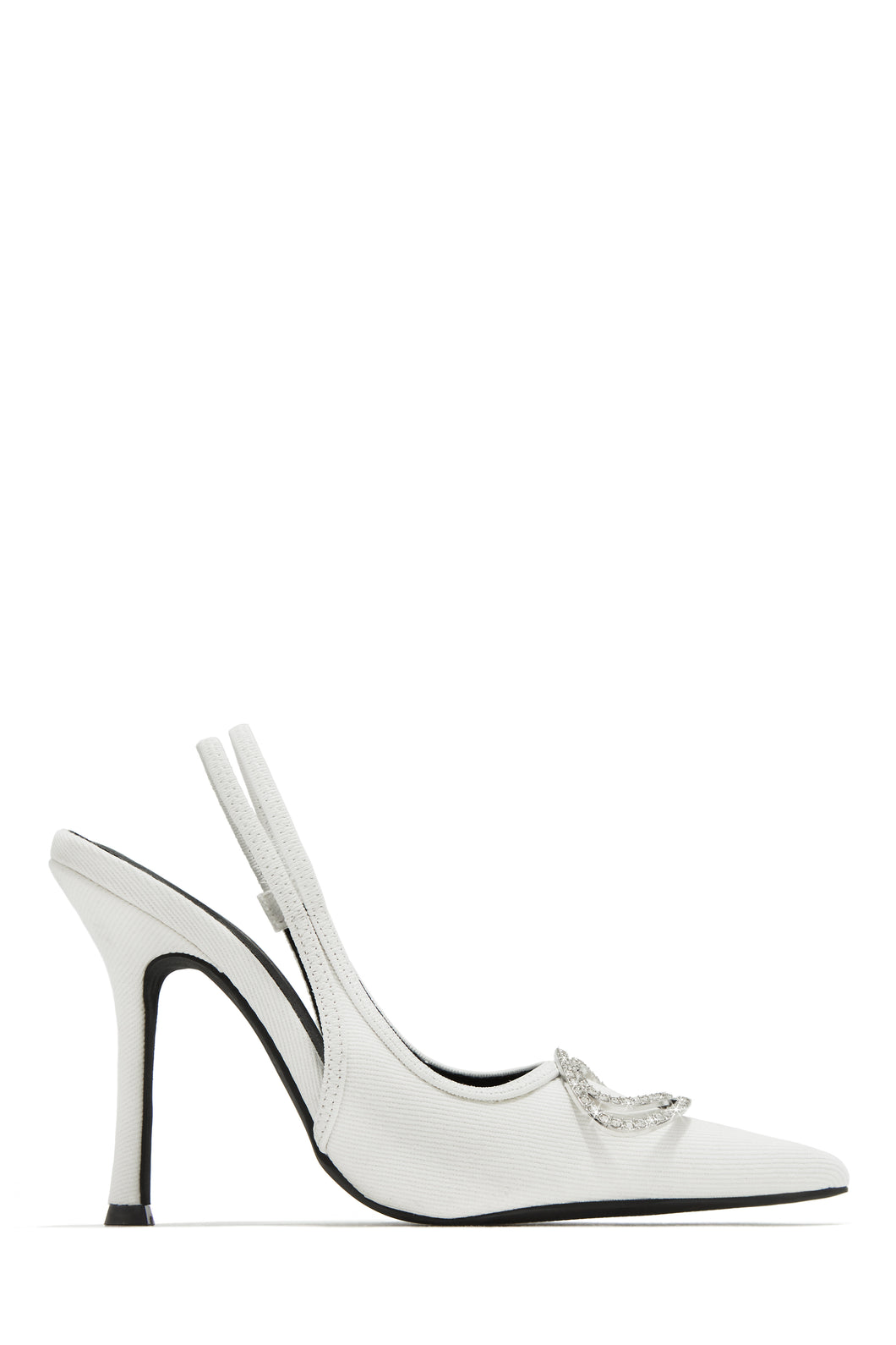 White Denim Pump Heels