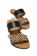 Load image into Gallery viewer, Cheetah Leopard and Black Slide Sandals
