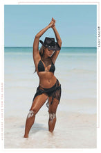 Load image into Gallery viewer, Agua De Coco Three Piece Crochet Bikini Set - Black
