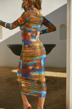 Load image into Gallery viewer, Blur and brown Printed Vacay Dress

