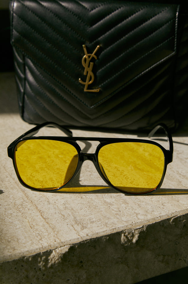 Load image into Gallery viewer, Yellow Aviator Sunglasses
