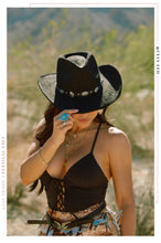 Load image into Gallery viewer, Luna Faux Suede Western Hat - Black
