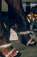 Women Wearing Black Embellished Mules