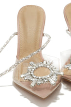 Load image into Gallery viewer, Mansion Party Embellished Lace Up High Heel Pumps - Clear
