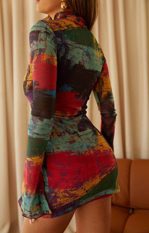 Load image into Gallery viewer, Abstract Printed Mini Dress
