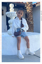 Load image into Gallery viewer, Mini Negin Kids Pull On Ankle Boots - Bone
