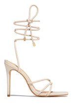 Load image into Gallery viewer, Ivory Lace Up Heel
