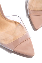 Load image into Gallery viewer, Beauty Blogger Clear Strap Heel Mules - Nude
