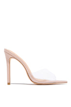 Load image into Gallery viewer, Beauty Blogger Clear Strap Heel Mules - Nude
