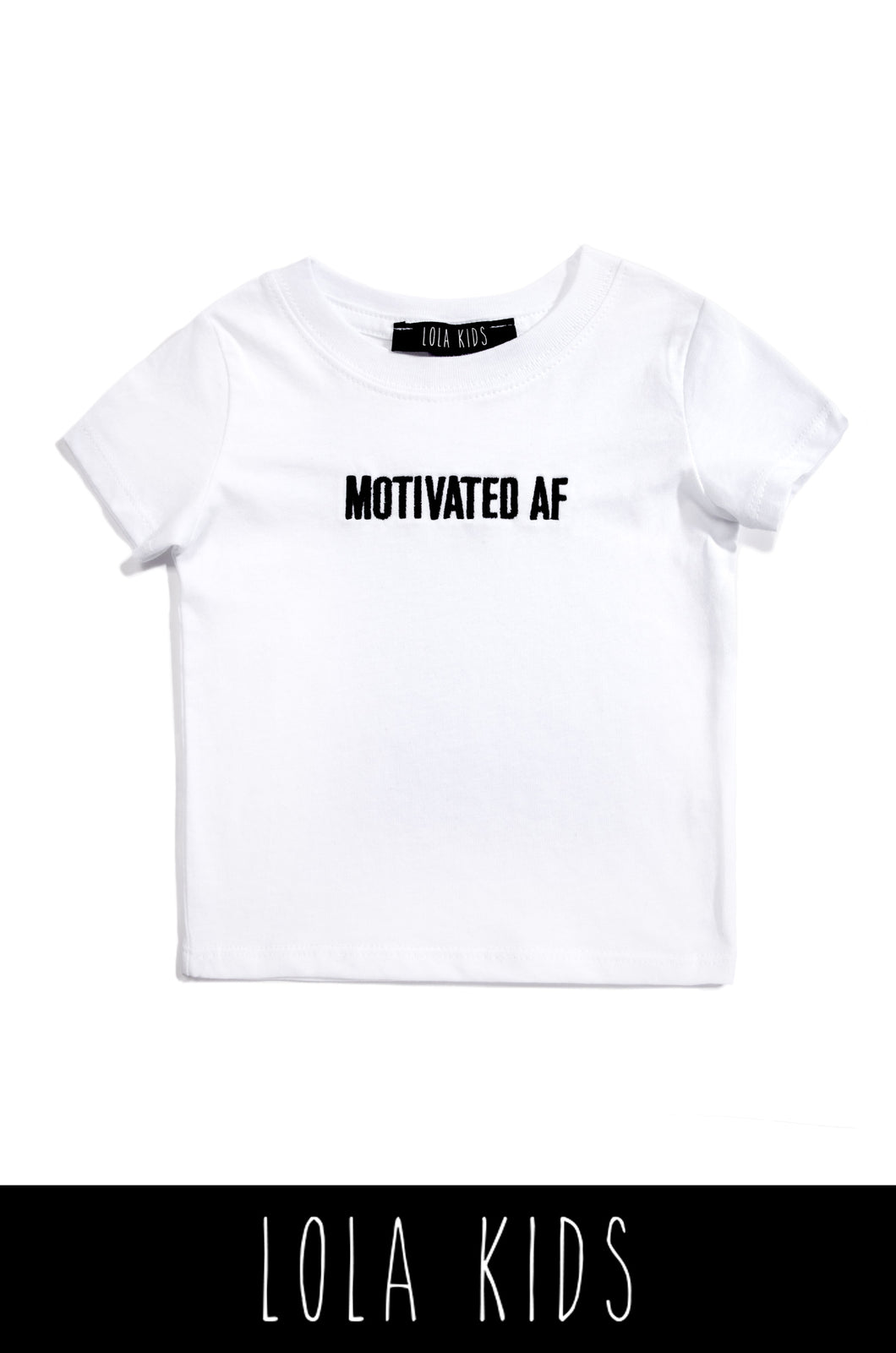 Motivated AF Kids Tee - White