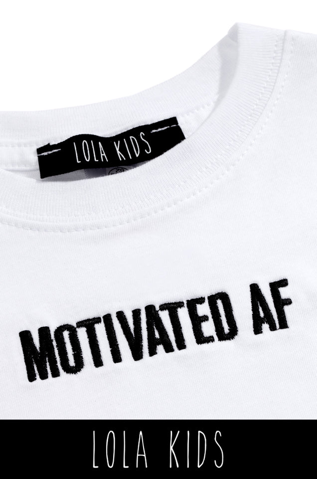 Load image into Gallery viewer, Motivated AF Kids Tee - White
