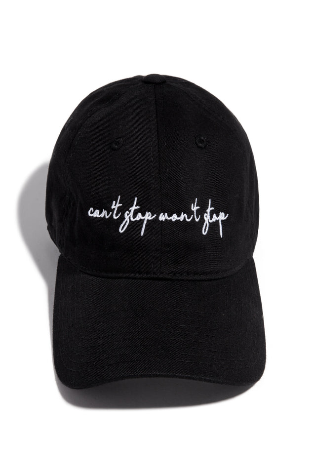 Load image into Gallery viewer, Can&#39;t Stop Won&#39;t Stop Hat - Black
