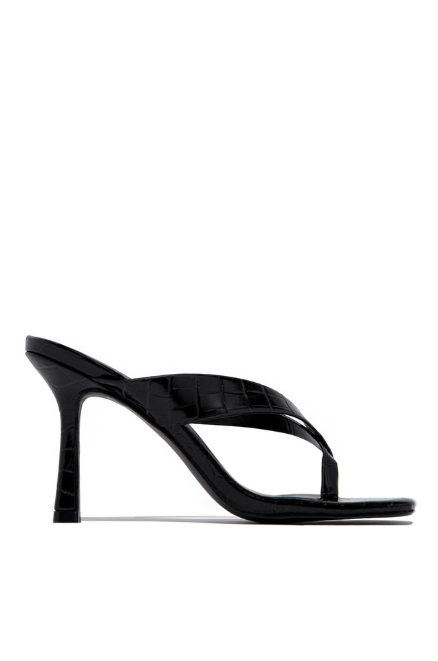 Load image into Gallery viewer, Lyna Mid Heel Mules - Black Croc
