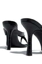 Load image into Gallery viewer, Lyna Mid Heel Mules - Black Croc
