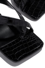 Load image into Gallery viewer, Lyna Mid Heel Mules - Black Croc
