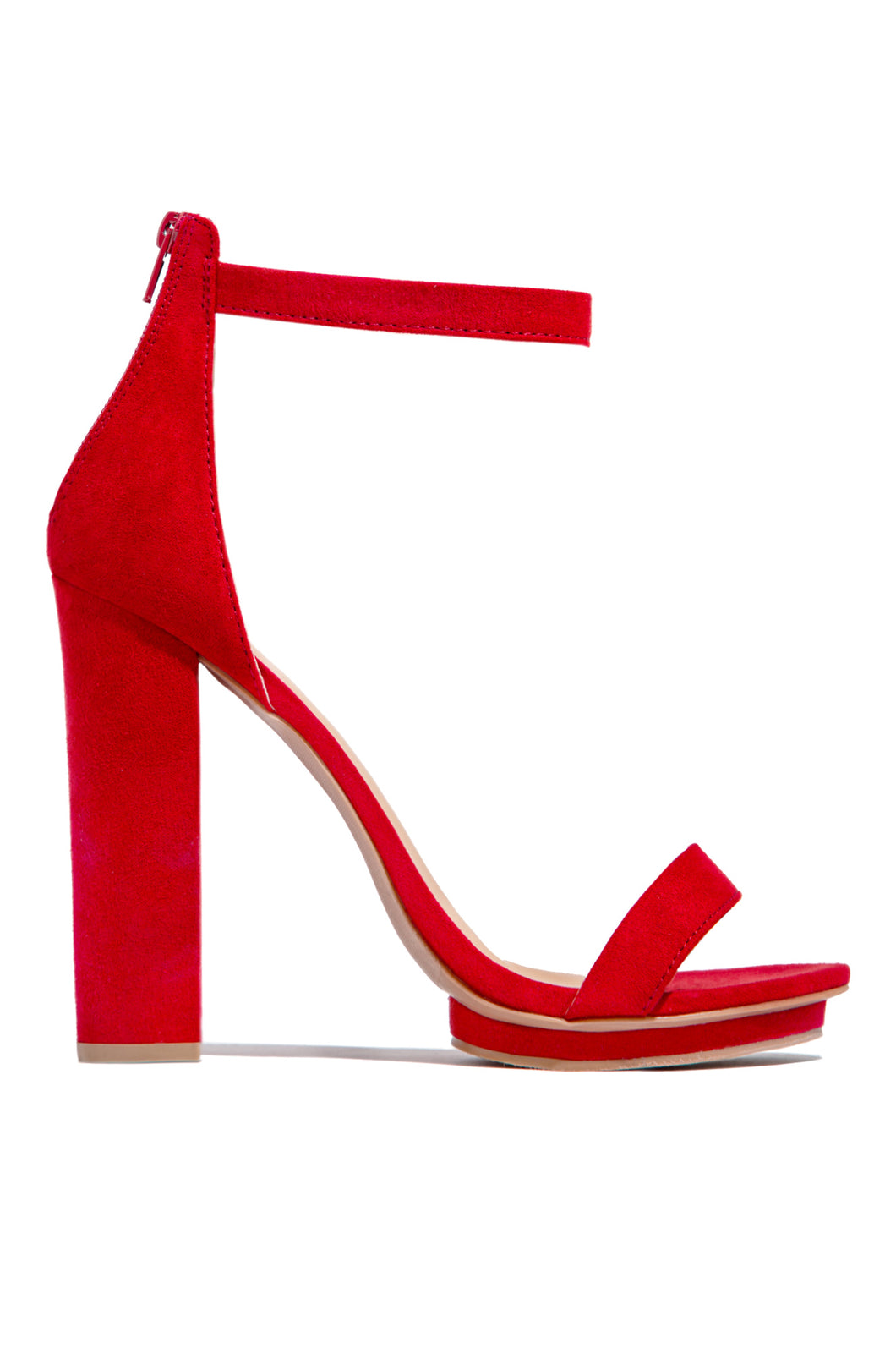 New View Block High Heels - Red