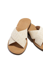 Load image into Gallery viewer, Slip On Sandals with Straw Detailed Straps
