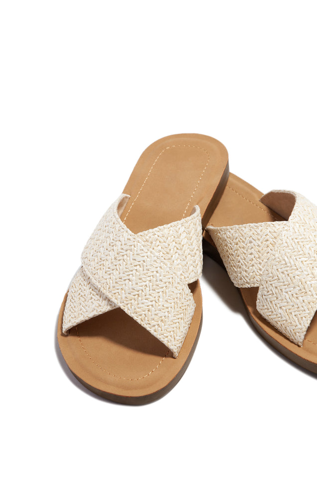 Load image into Gallery viewer, Slip On Sandals with Straw Detailed Straps
