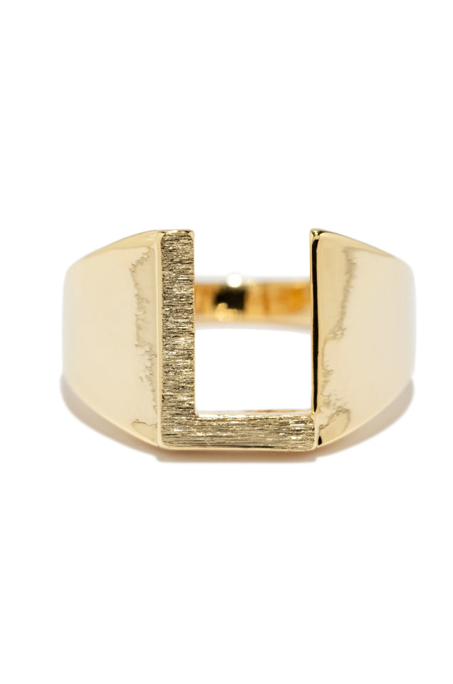 Load image into Gallery viewer, l initial gold ring 
