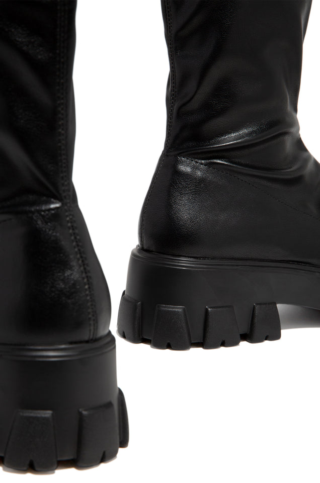 Load image into Gallery viewer, black chunky heel boot 
