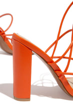 Load image into Gallery viewer, orange chunky heel 
