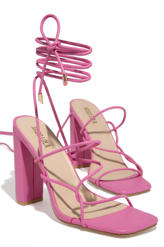 Load image into Gallery viewer, pink block heel 
