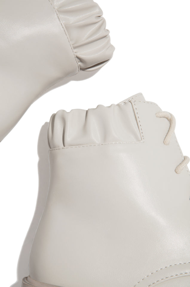Load image into Gallery viewer, ivory scrunch ankle boot 
