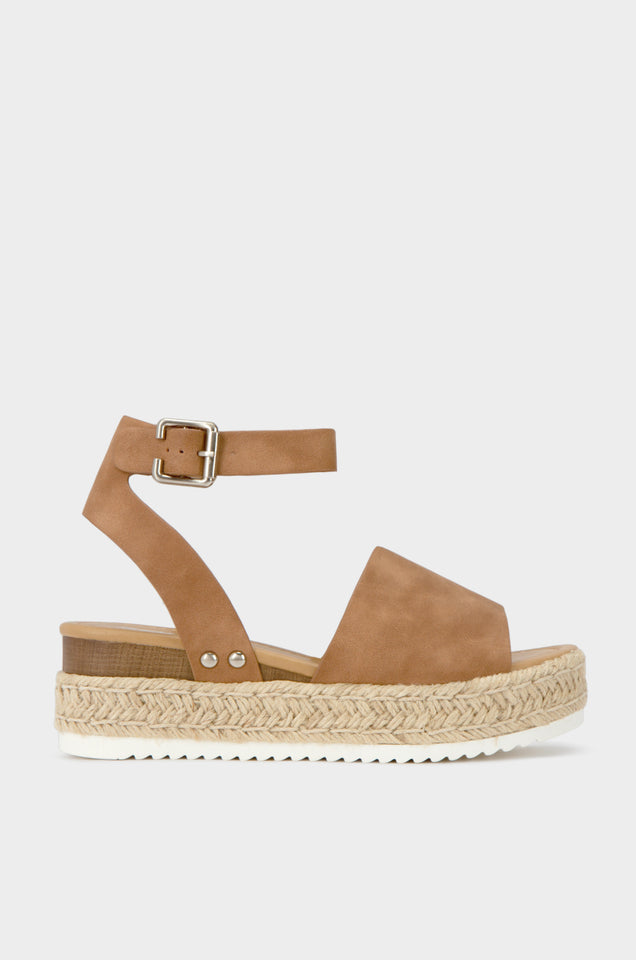 Load image into Gallery viewer, Voyage Platform Espadrille Sandals - Tan
