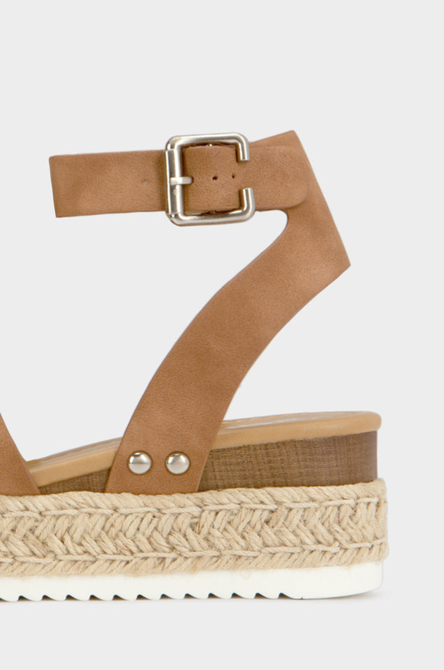 Load image into Gallery viewer, Voyage Platform Espadrille Sandals - Tan
