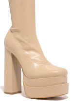 Load image into Gallery viewer, nude faux leather boot 
