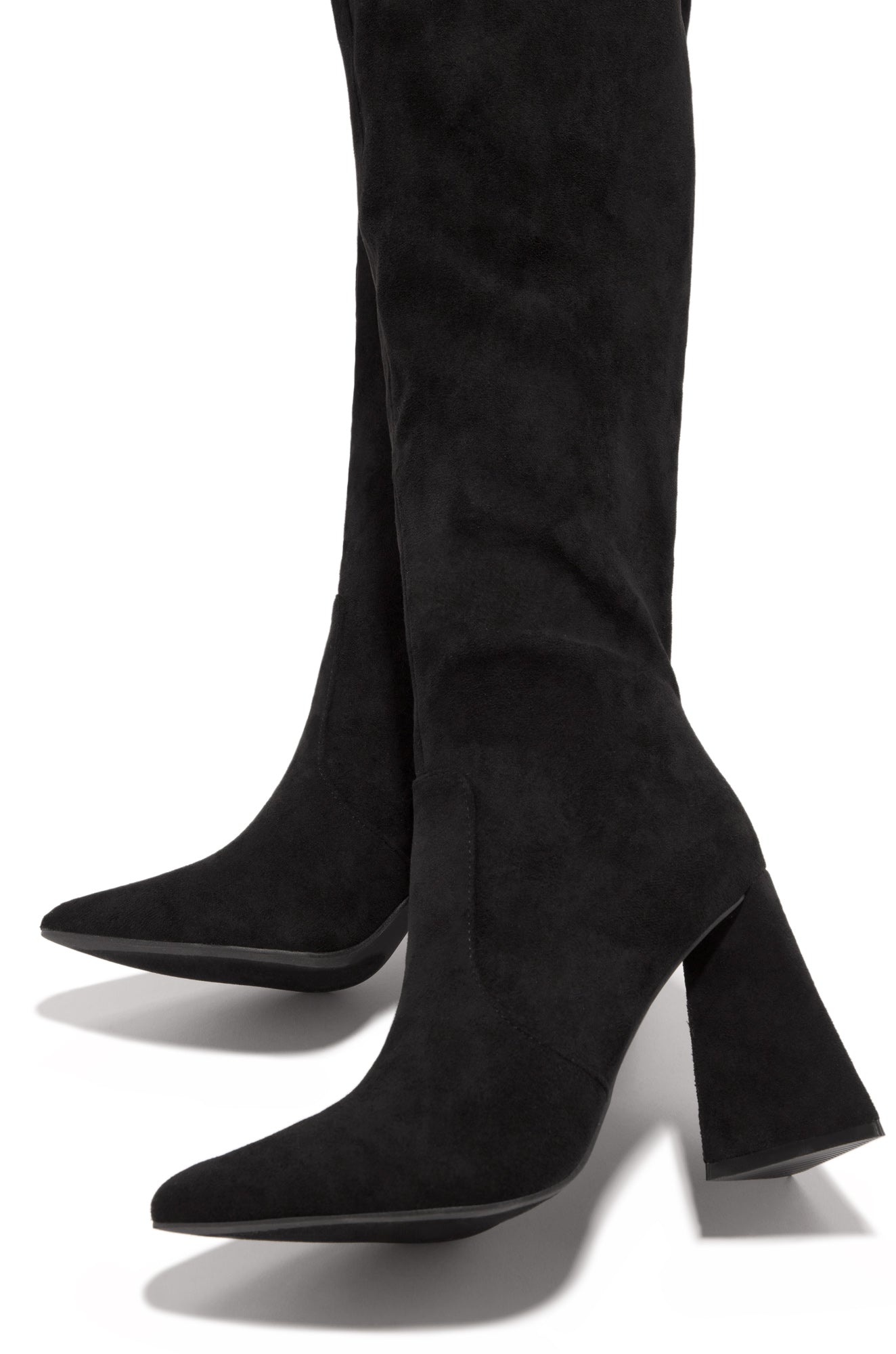 Black heeled boots suede hotsell