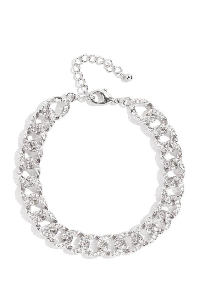 Load image into Gallery viewer, Silver Embellished Chain Link Anklet

