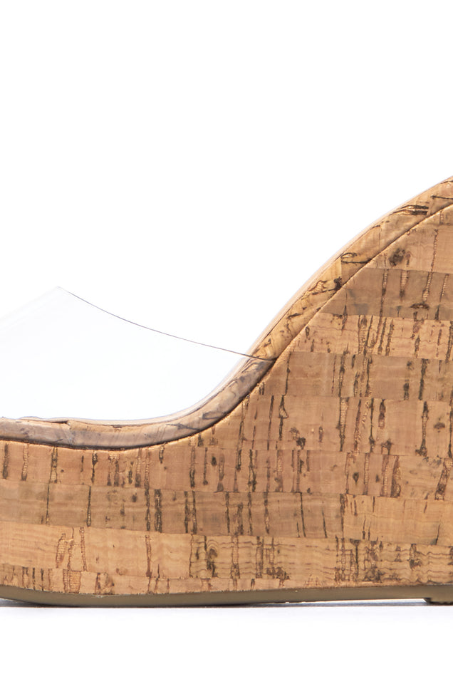 Load image into Gallery viewer, Summer in Cannes Platform Wedge Mules - Cork
