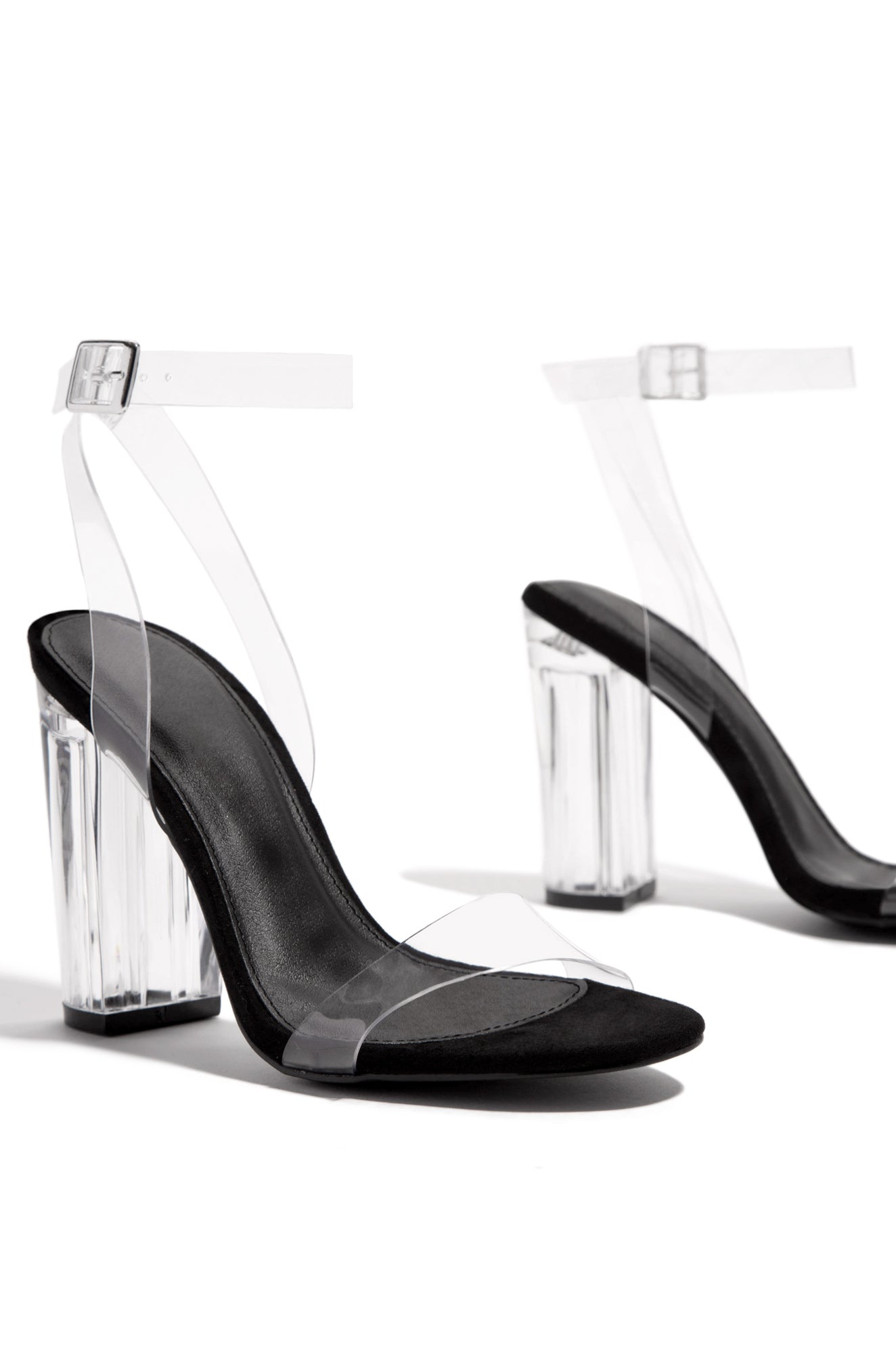 Black and clear high heels online