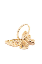 Load image into Gallery viewer, Lena Gold Plated CZ Butterfly Adjustable Ring - Gold Multi
