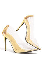 Load image into Gallery viewer, Girl On Point Clear High Heel Pumps - Gold
