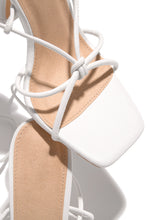 Load image into Gallery viewer, white squared toe chunky heel 
