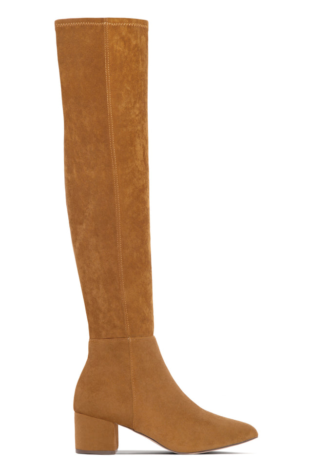 Load image into Gallery viewer, New Moon Over The Knee Block Heel Boots - Chestnut
