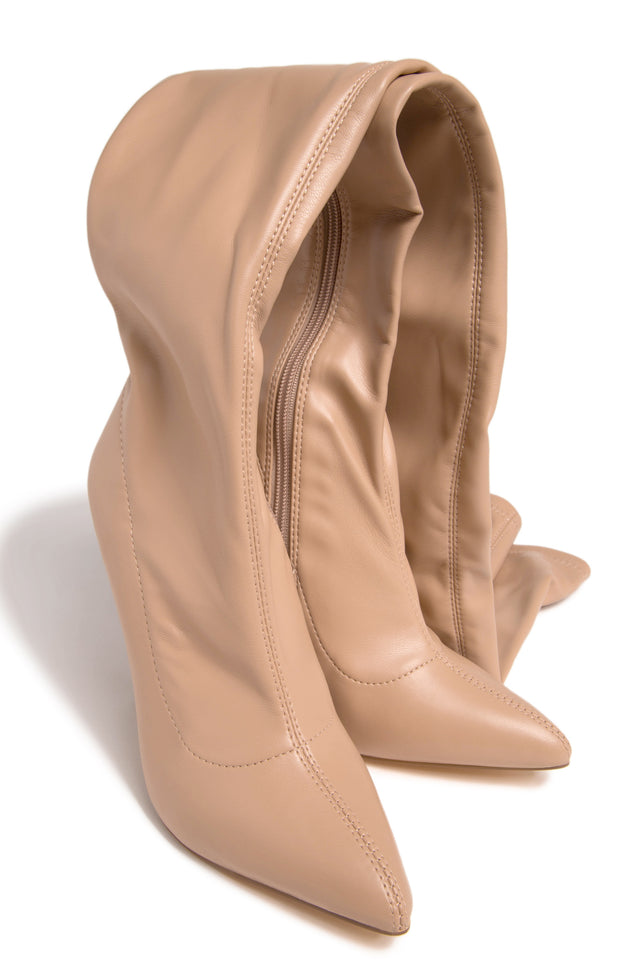 Load image into Gallery viewer, nude closed pointed toe boot 
