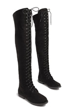 Load image into Gallery viewer, black lace up boot 
