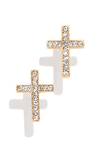 Load image into Gallery viewer, Gold-Tone Cross Earring
