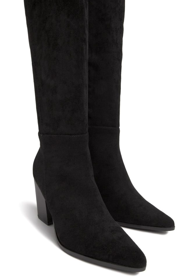 Load image into Gallery viewer, Black Pointed Toe Suede Boots
