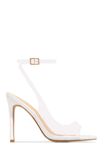 Load image into Gallery viewer, Desire You Clear Strap Heels - White
