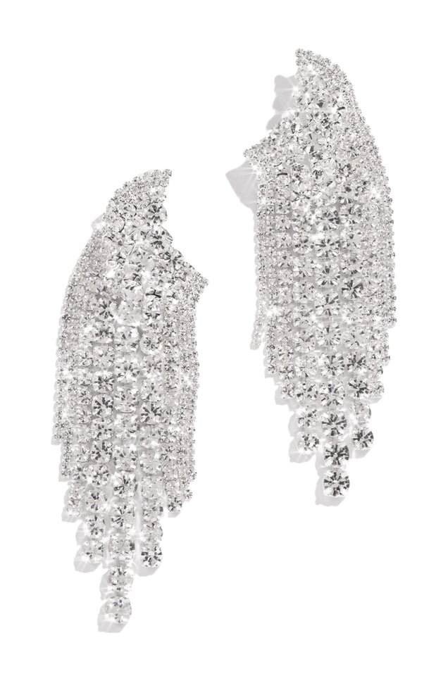 Load image into Gallery viewer, Silver-Tone Embellished Dangle Earrings
