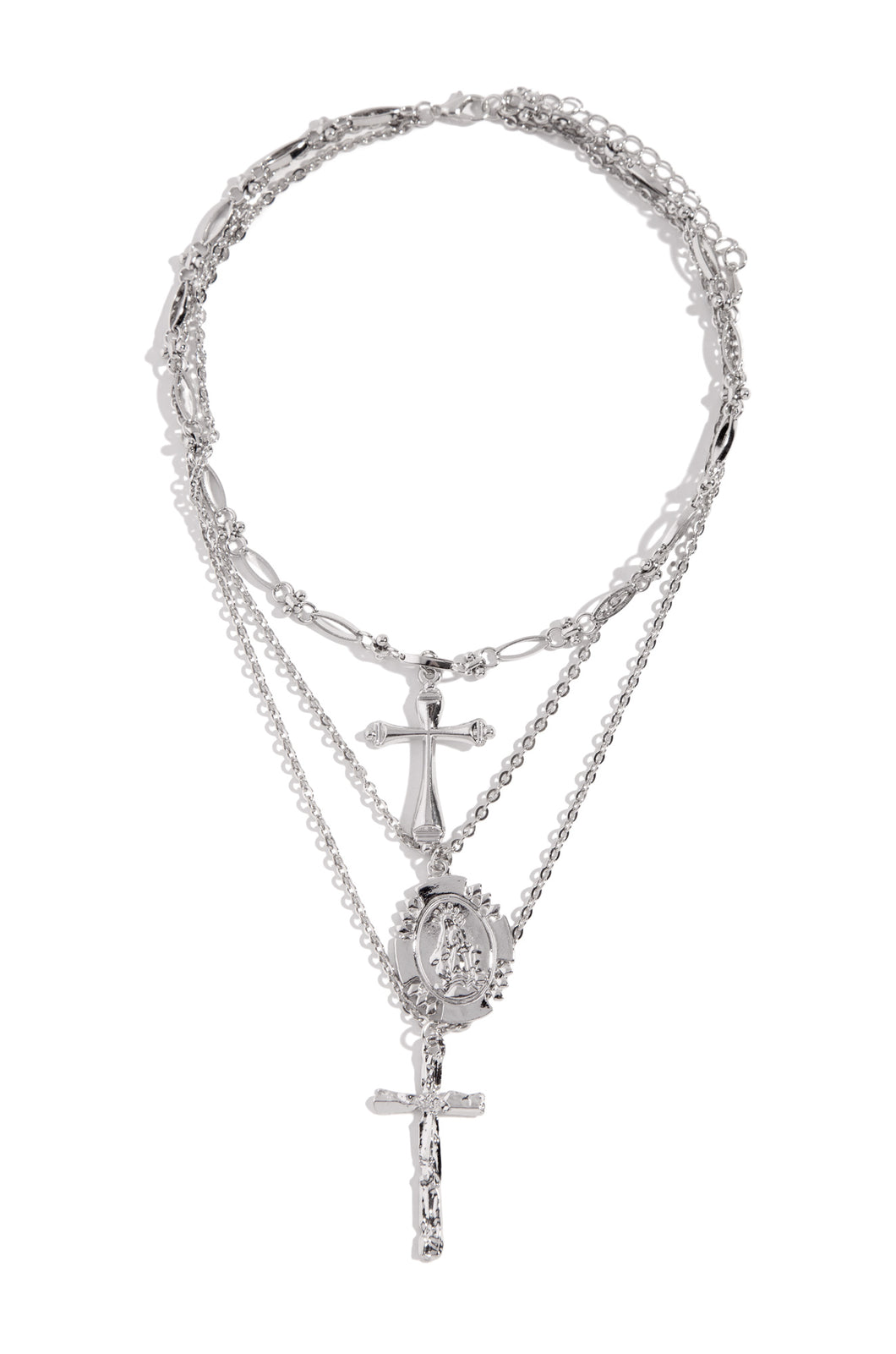 Silver Tone Layered Necklace