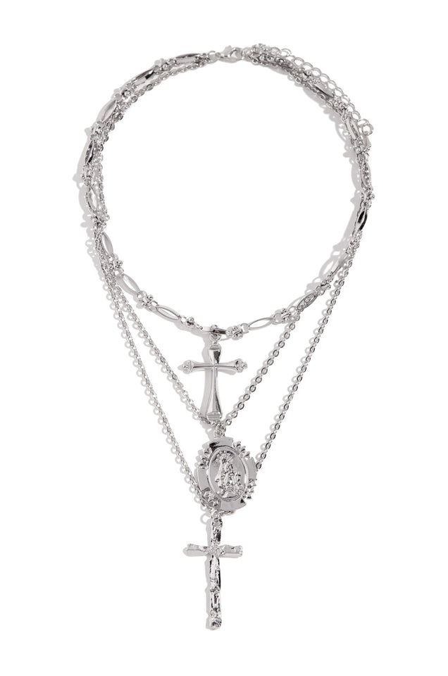 Load image into Gallery viewer, Silver-Tone Layered Neckalce
